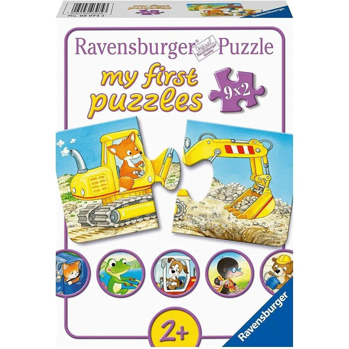 Ravensburger Puzzle - Tierische Baustelle, 9x2 Teile