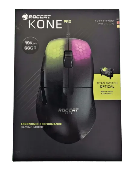 Roccat Kone Pro - Lightweight Ergonomic Optical Performance Gaming Maus, schwarz