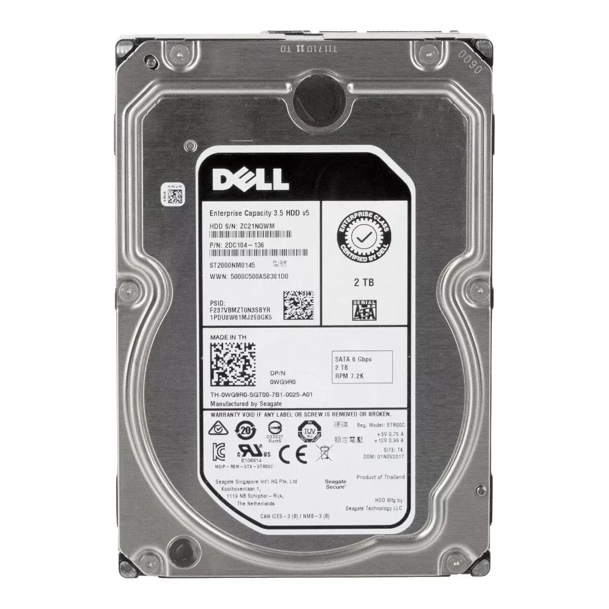 Seagate Dell Constellation ES 2TB Interne Festplatte ST2000NM0145 3,5 Zoll HDD