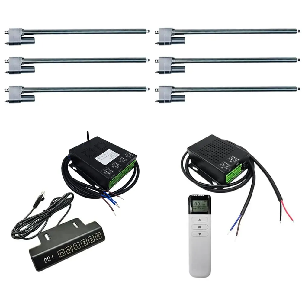 Sechs 1500MM 3000N Schwerlast Elektrischer Linearantriebe Synchronsteuerungskit (Modell 0043107-3)