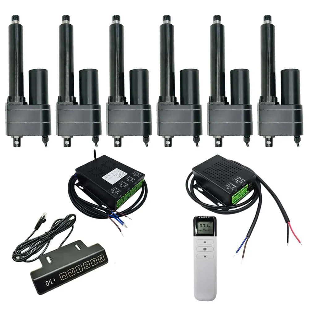 Sechs 50MM-600MM 8000N Schwerlast Elektrischer Linearantriebe Synchronsteuerungskit (Modell 0043107-1)