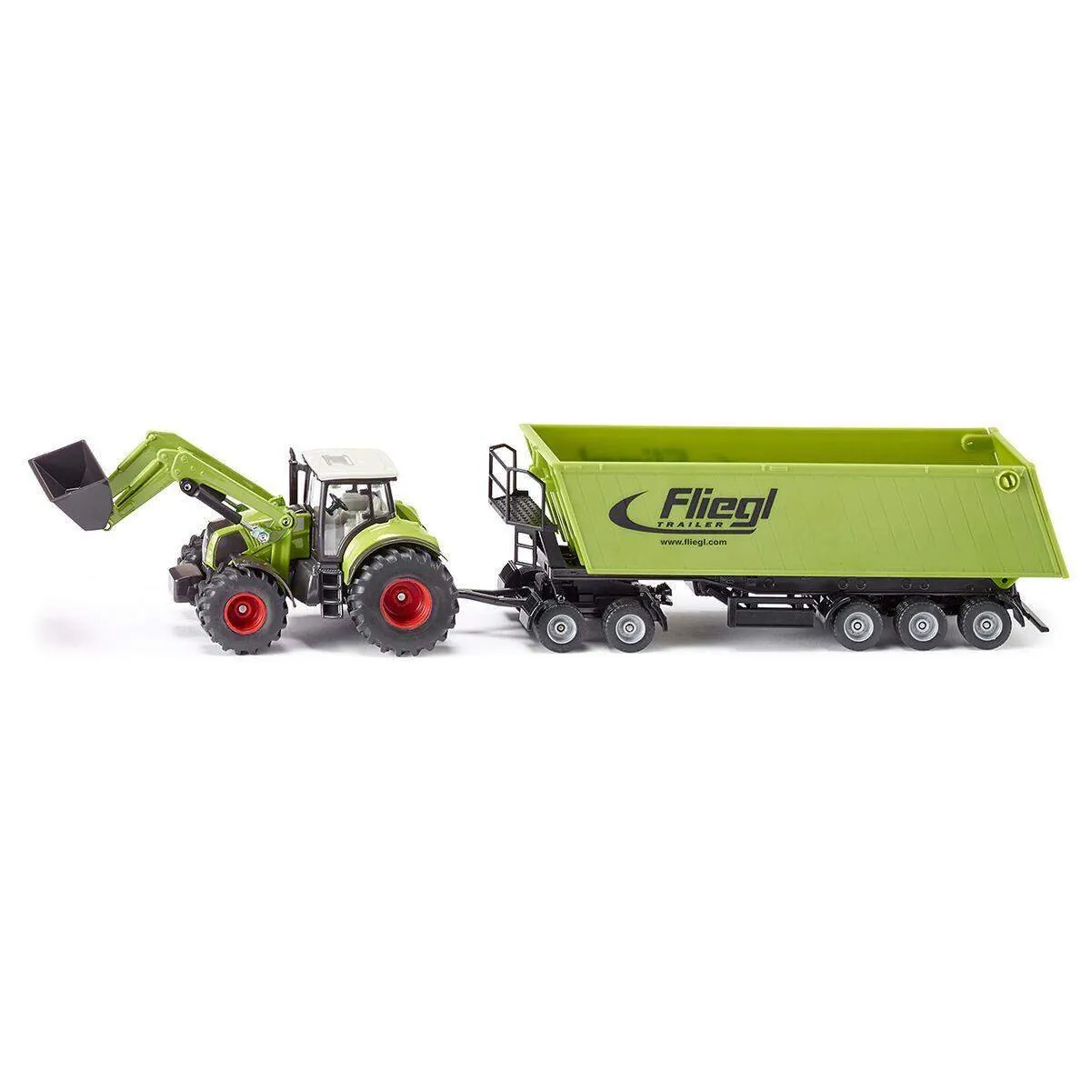 SIKU 1949 Traktor mit Frontlader, Dolly und Muldenkipper