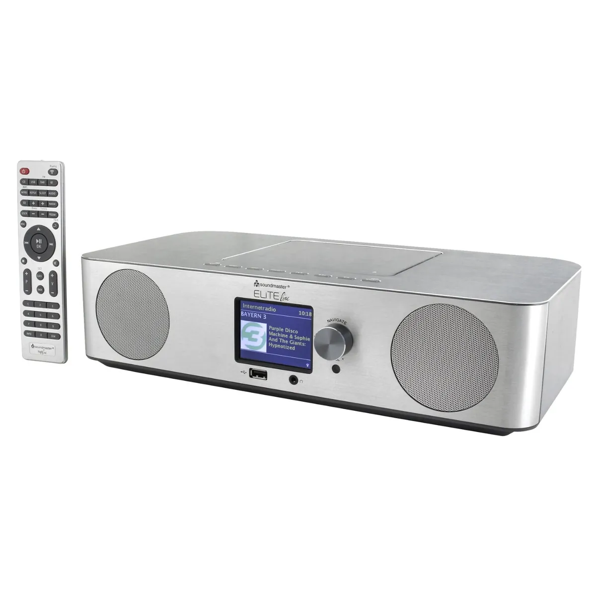 Soundmaster EliteLine ICD2060SI Internetradio Kompaktanlage CD-Player Bluetooth DAB+ USB SPOTIFY APP-Steuerung