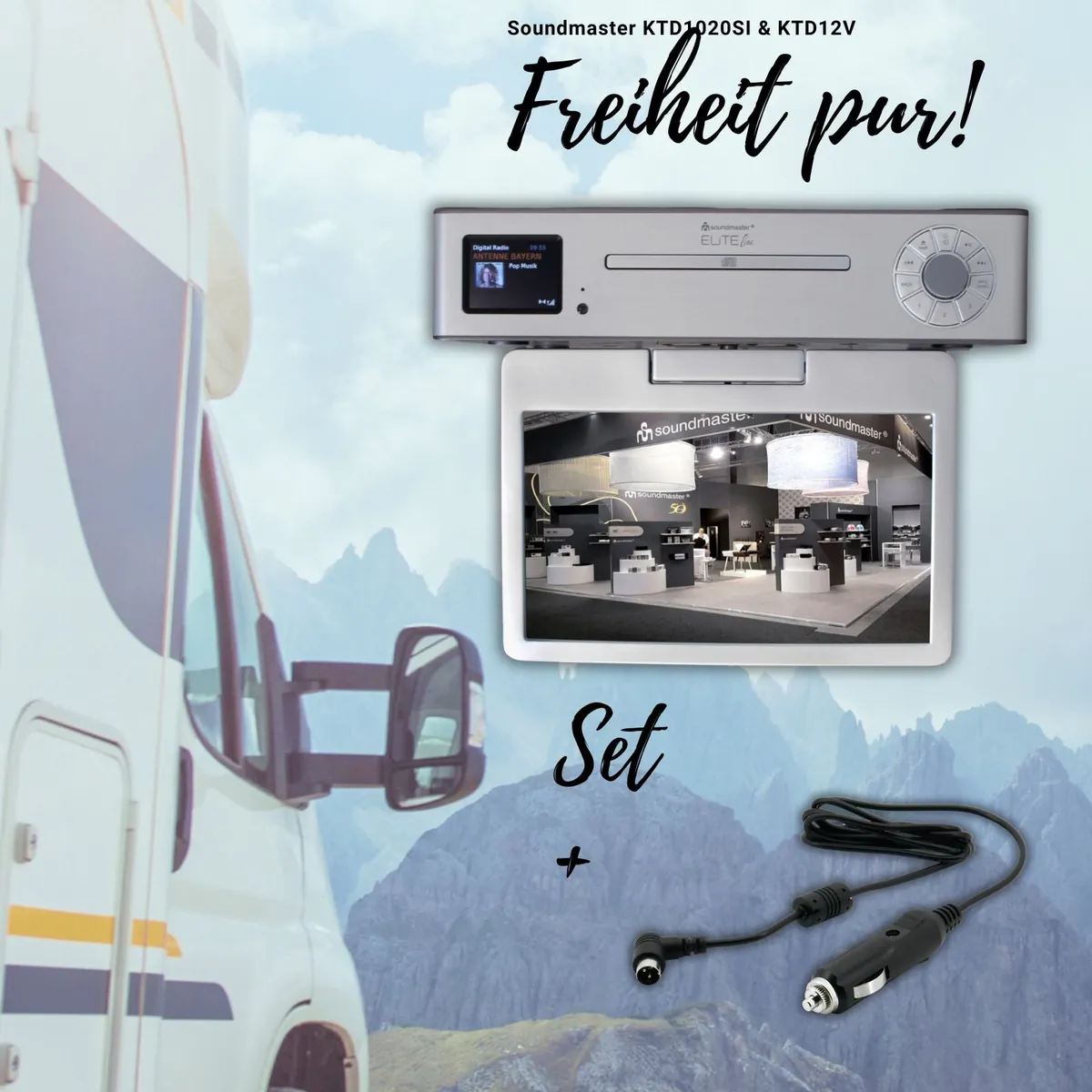 Soundmaster KTD1020SI – das Unterbau-Multimedia-Center für Küche, Wohnmobil & Wohnwagen mit KTD12V Autoadapter