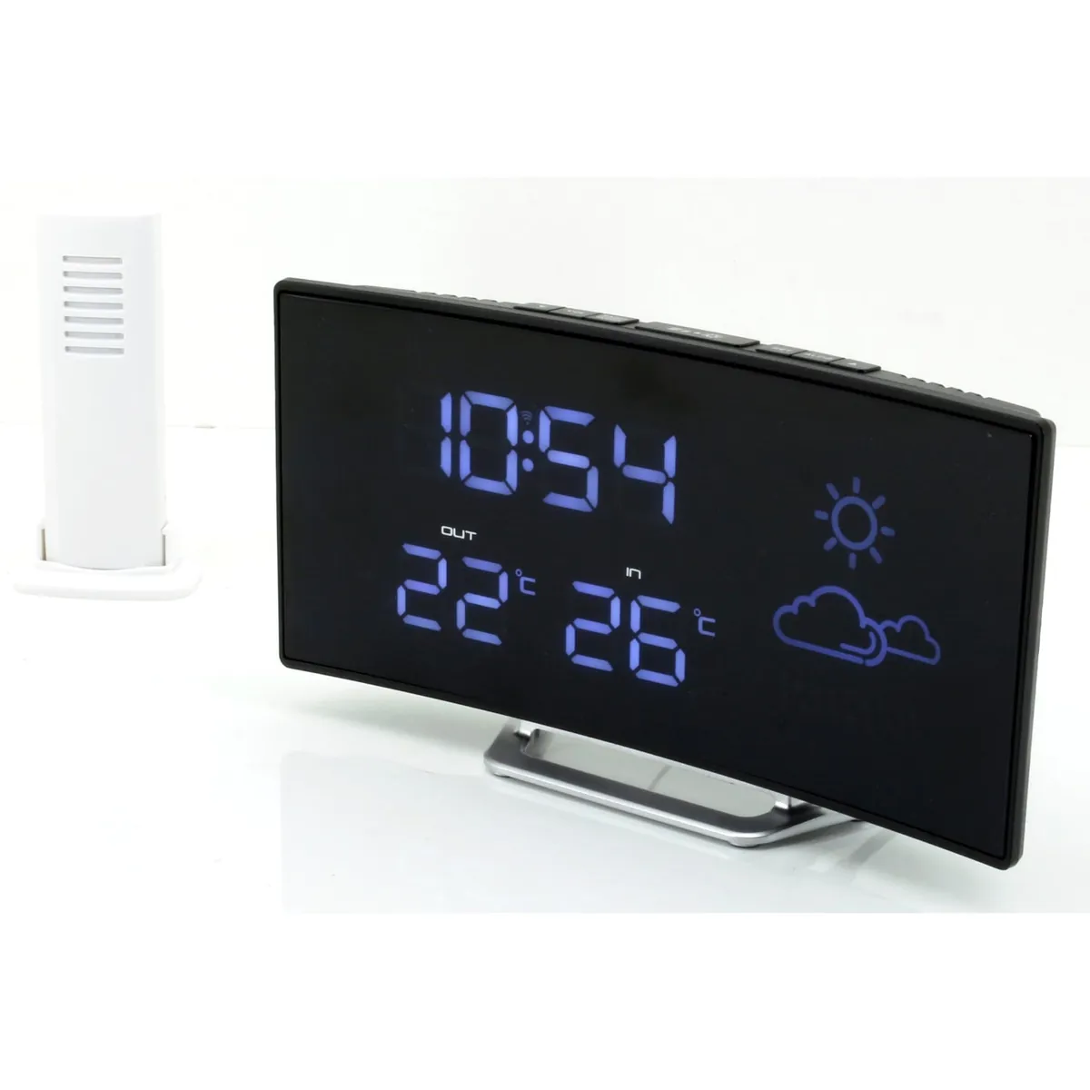 Soundmaster FUR100 Wetterstation Radiowecker Funkwecker mit Außensensor Gangreserve LCD-Display Sleeptimer UKW-Radio