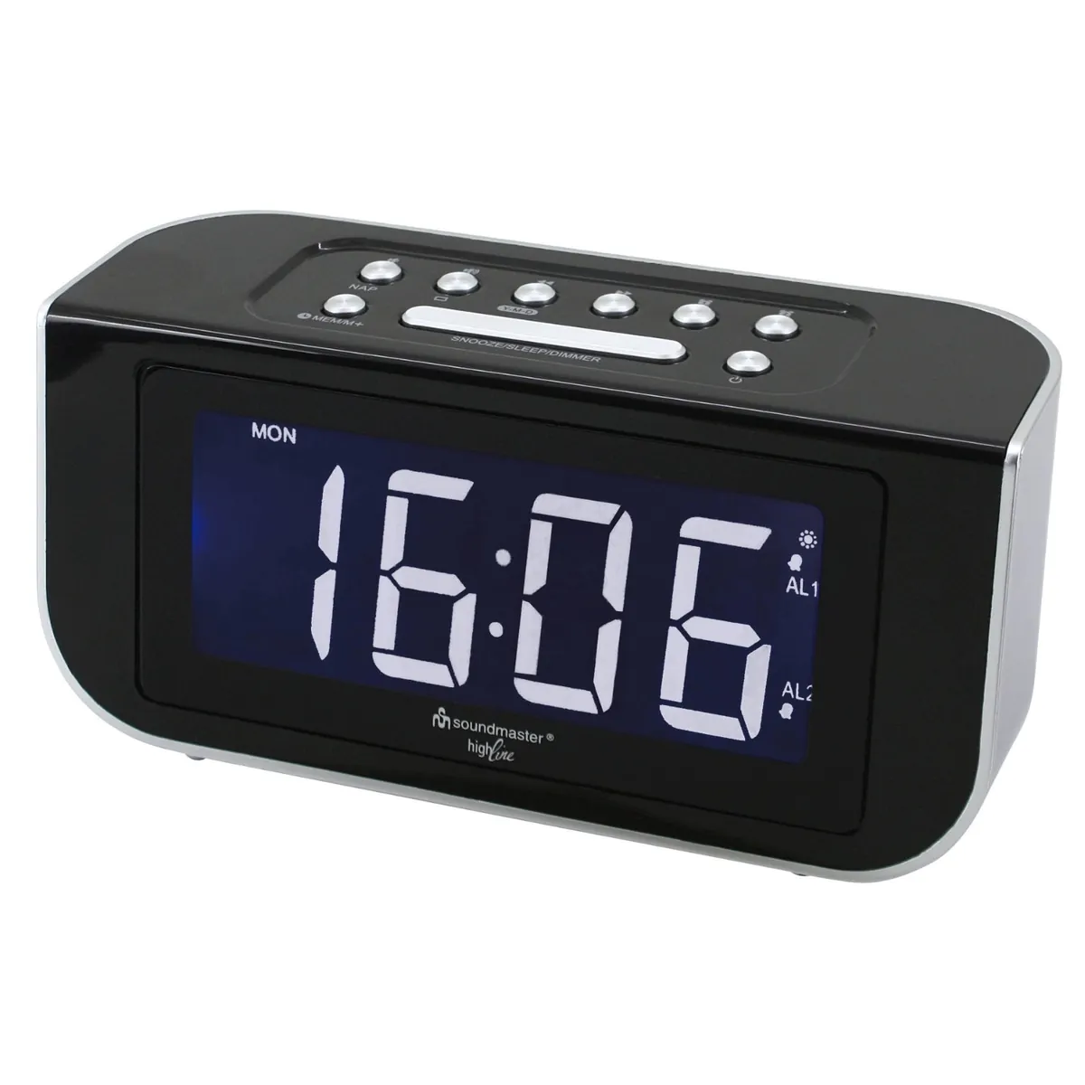 Soundmaster HighLine FUR4005 Funkwecker Radiowecker UKW-PLL Radio Dual-Alarm dimmbares Display Gangreserve