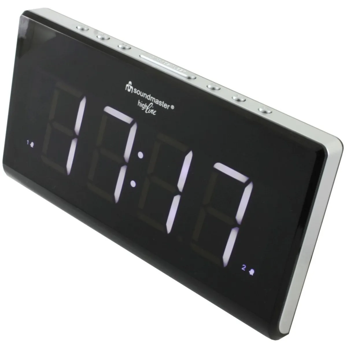 Soundmaster HighLine UR8400 Radiowecker Uhrenradio Jumbo-LED-Display dimmbar abschaltbar Alarm UKW PLL-Radio 2 Weckzeiten Gangreserve