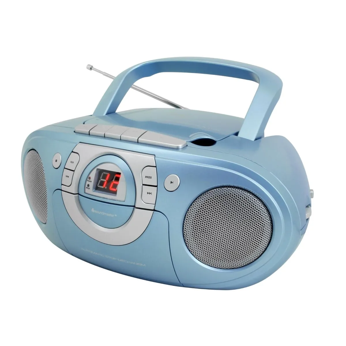 Soundmaster SCD5100BL tragbarer CD-Player Radio Kassettenspieler AUX-Anschluss