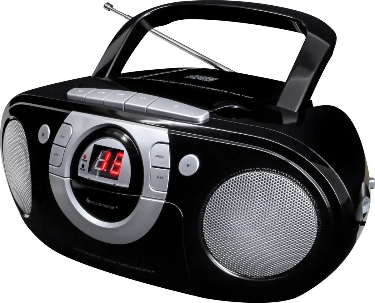 Soundmaster SCD5100SW tragbarer CD-Player Radio Kassettenspieler AUX-Anschluss