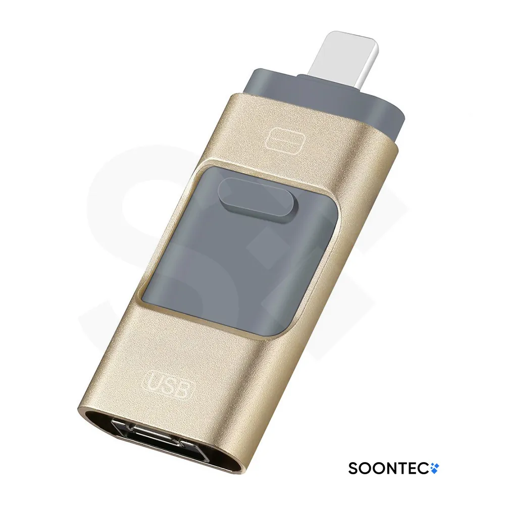 SOONTEC 3-in-1 USB / Mikro-USB / Lightning-Stick | Speichererweiterung für iPhone, Android & PC
