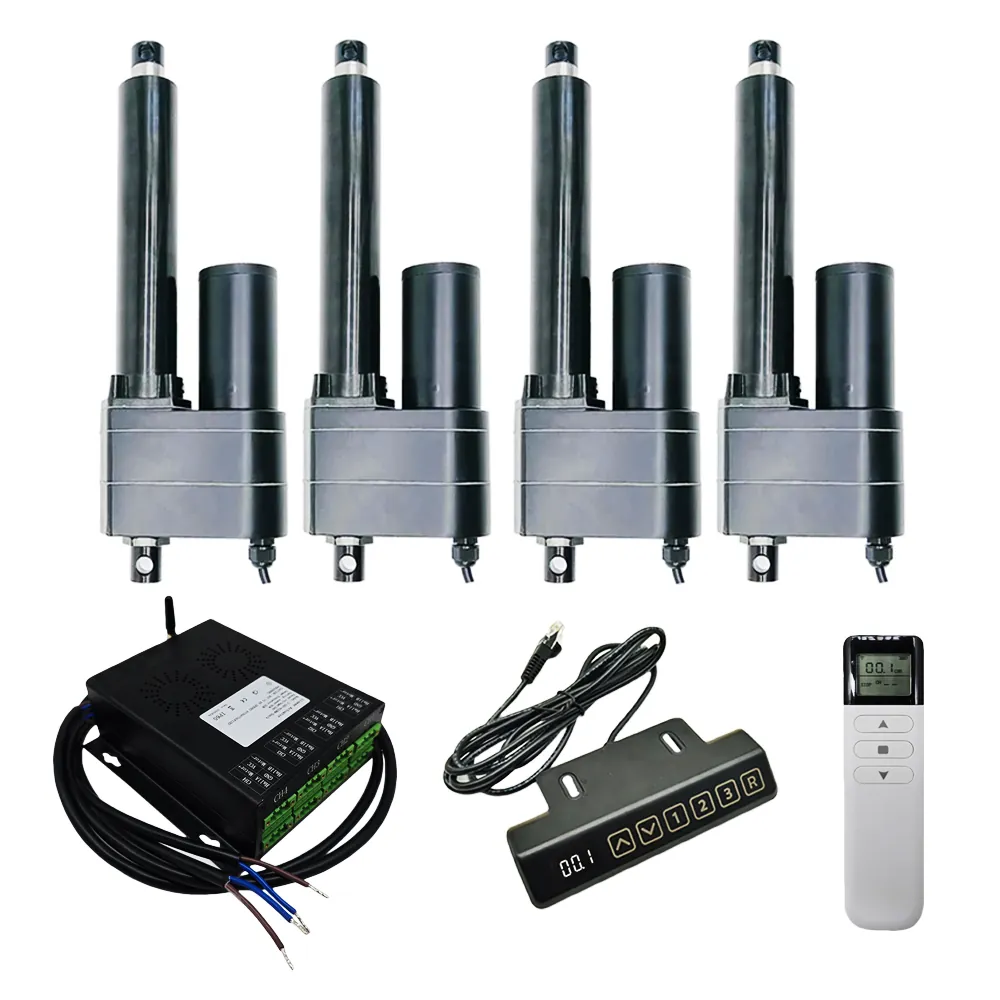 Vier 12000N 12V 24V Schwerlast Linearantriebe Synchronisieren-Set für Kellertür (Modell 0043056-7)