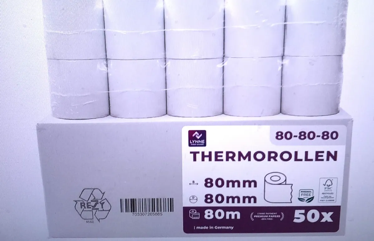 Thermorollen Kassenrollen Bürobedarf 80mm x 80m x 12mm kompat