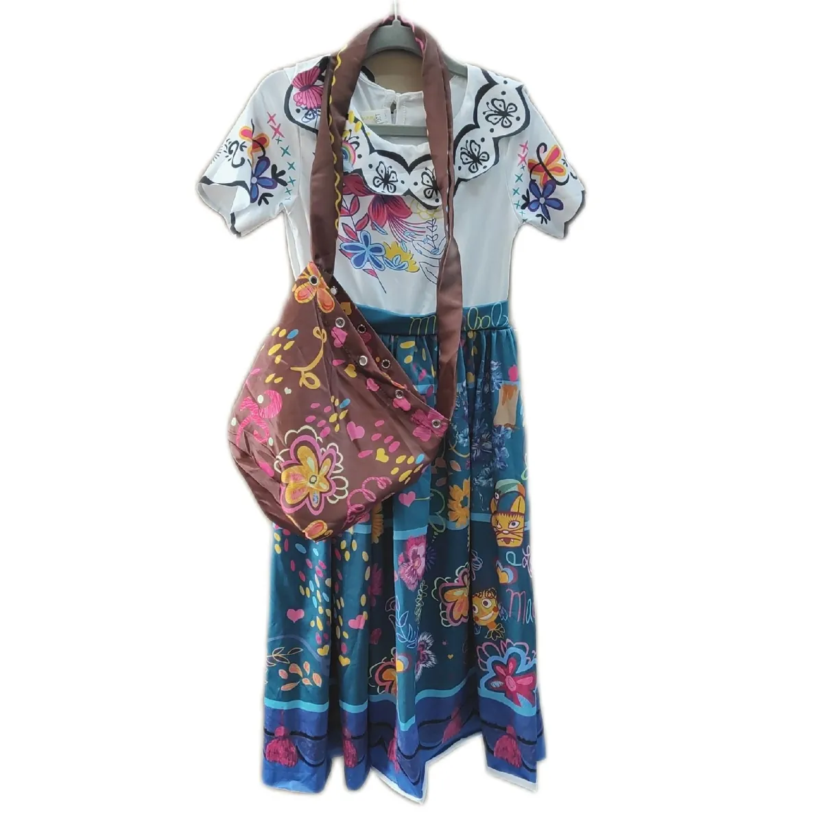 Magischen Märchenkostüm Kinder Blumenkleider 120 cm Tasche Geschenk Freude Verkleidung Spaß