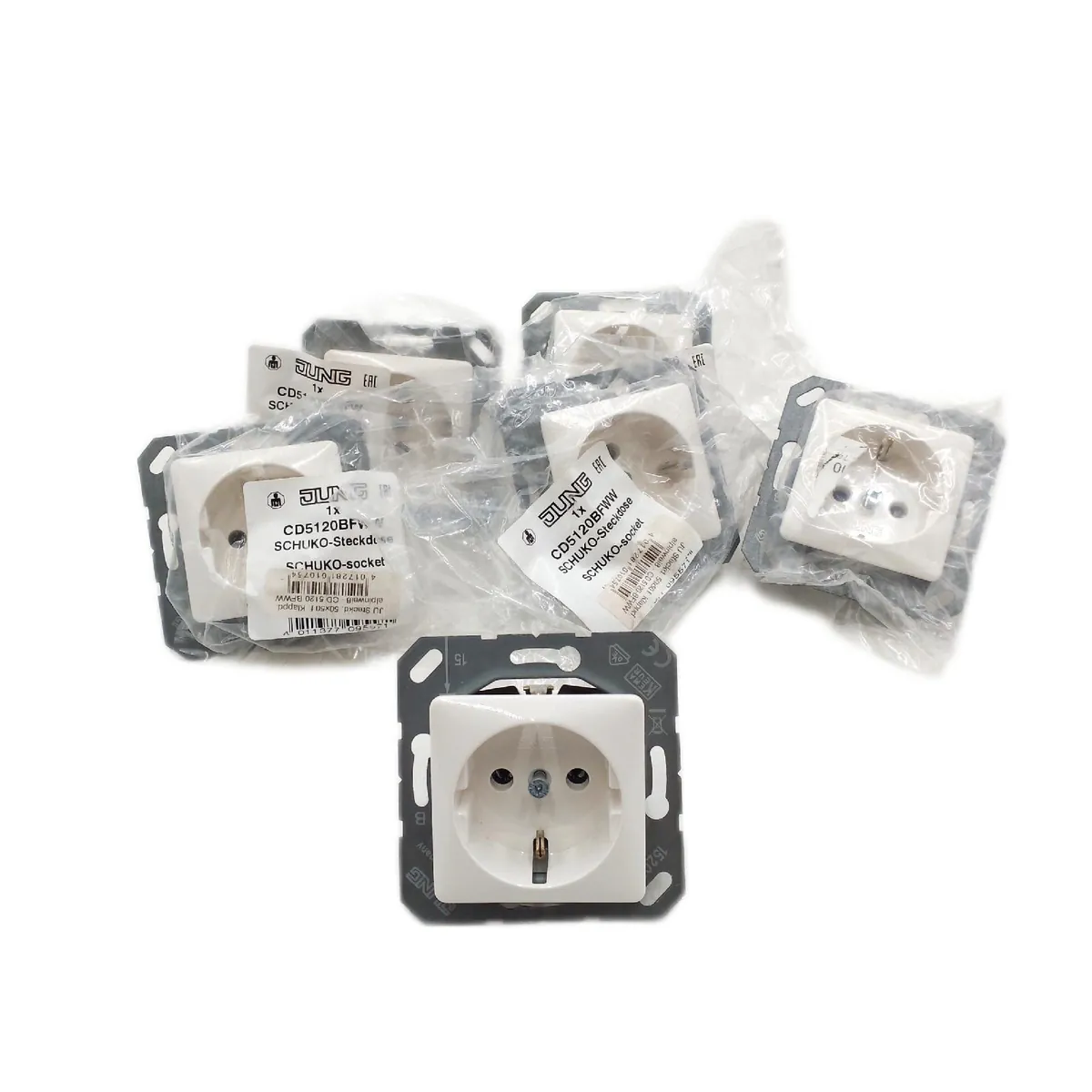 Schuko Steckdose Elektrik Zubehör CD5120BFWW 50x50 Installation Haushalt Set