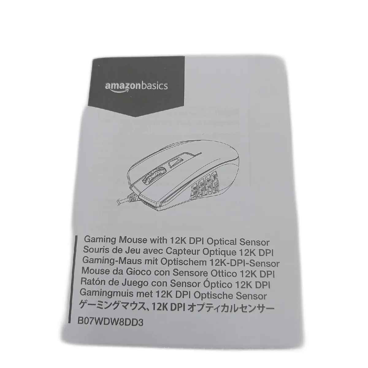 Amazon Basics Gaming Maus Computerzubehör Modell mit 12000 dpi Präzision Steuerung für Gamer