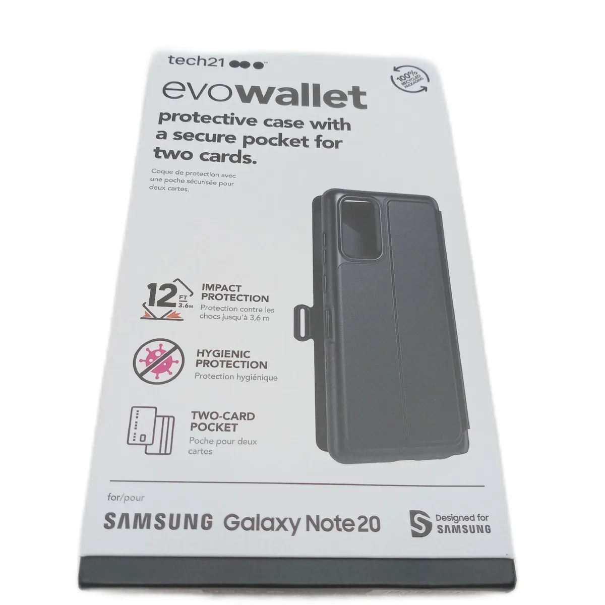 Tech21 Handyhülle Smartphone Zubehör Evo Wallet für Samsung Galaxy Note20 5G Antimikrobi
