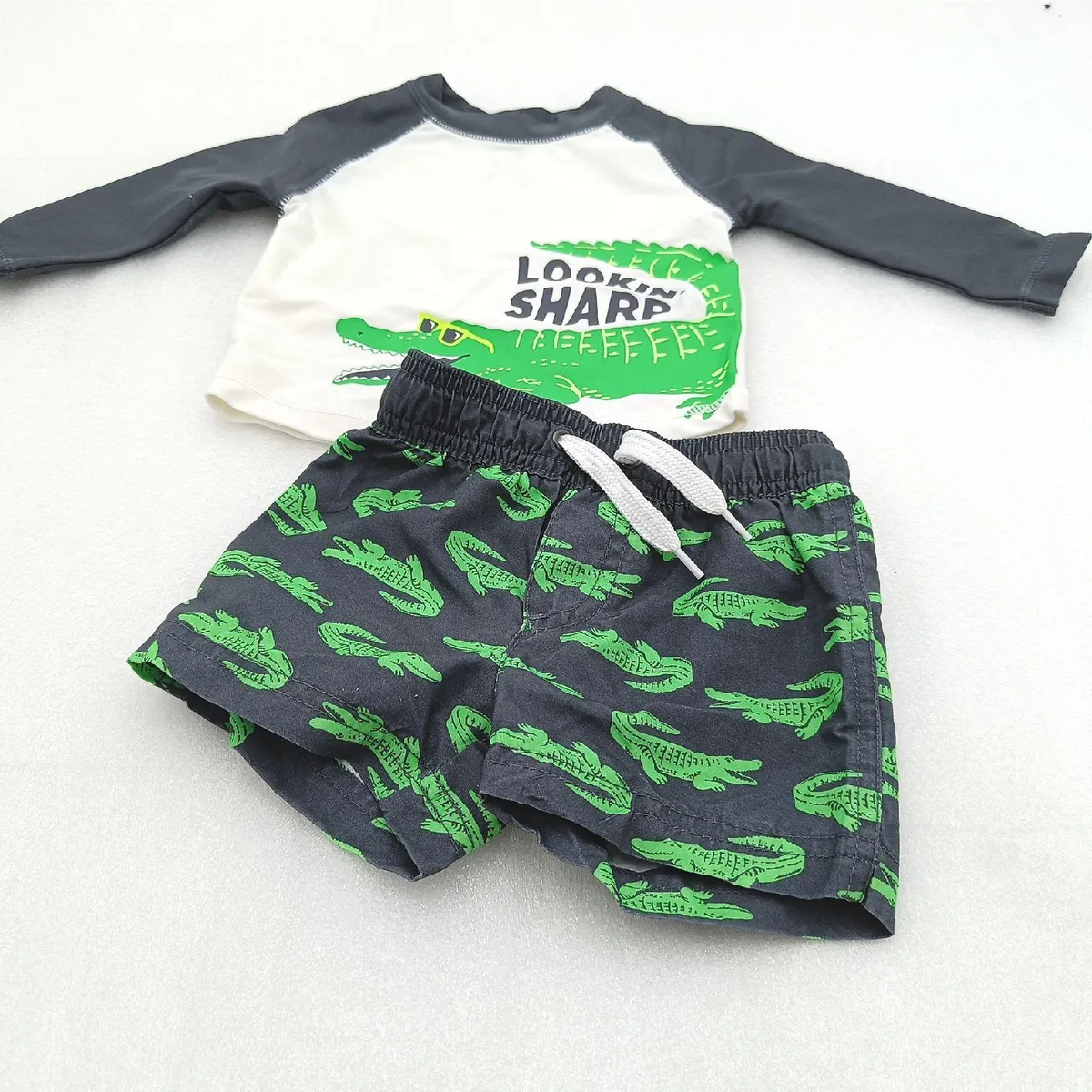 Simple Joys by Carters Baby Jungen Badeanzug Set Badebekleidung Schwarz Krokodil